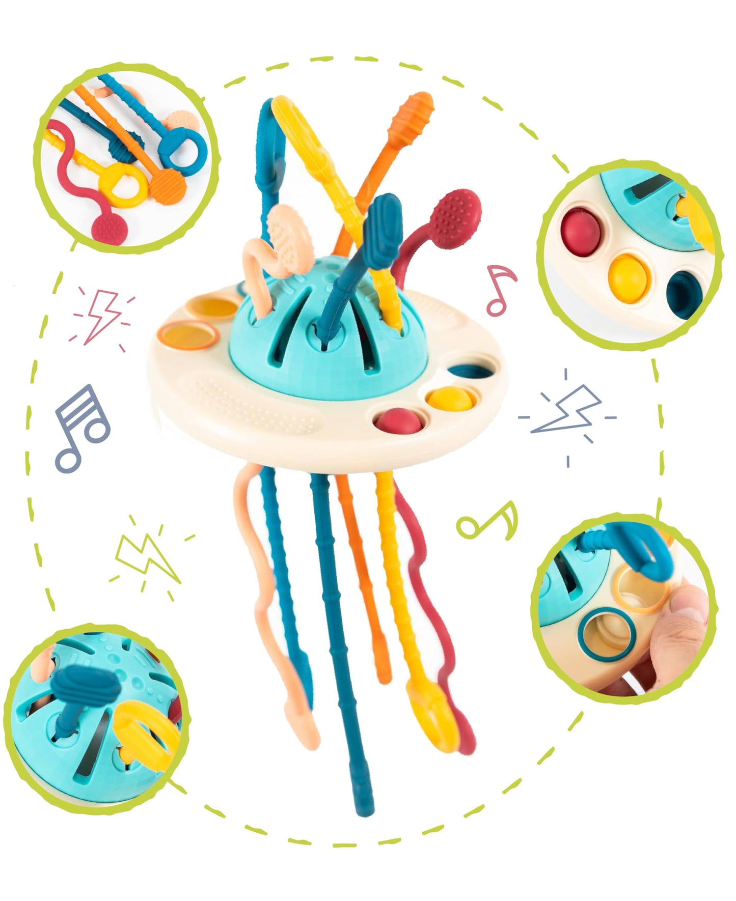 Funny Puller Montessori Toddler Busy Toy for Car, Airplane, Home Toys for Toddlers 1-3