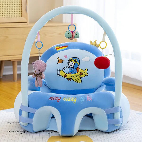 Baby floor plush seat with hanging toys
