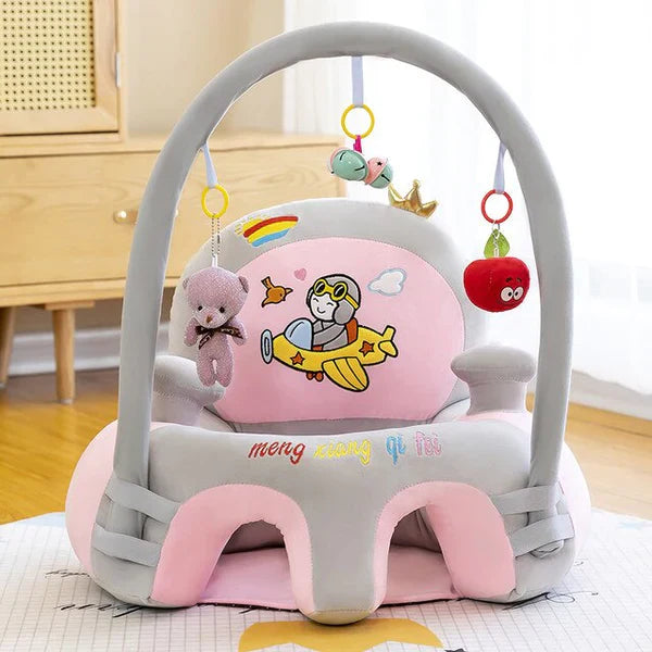 Baby floor plush seat with hanging toys