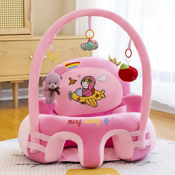 Baby floor plush seat with hanging toys