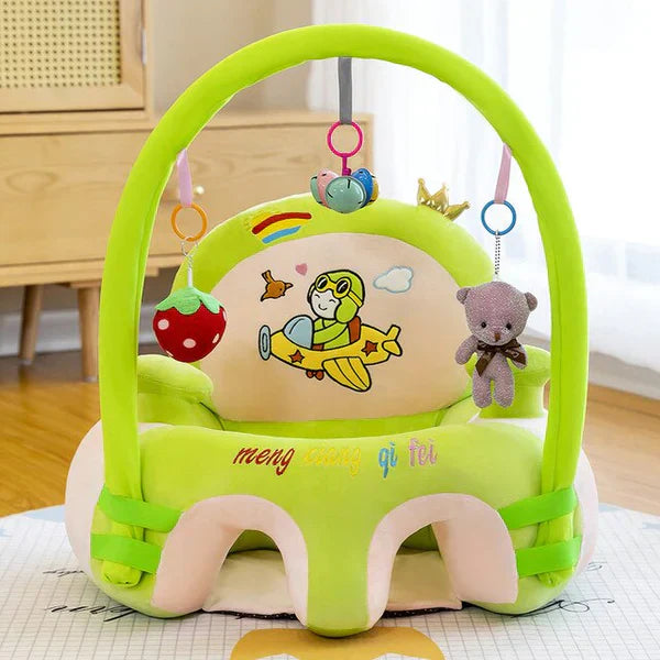 Baby floor plush seat with hanging toys